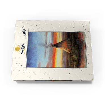 Lone Teepee at Sunset by the River 100 Jigsaw Puzzle box view3