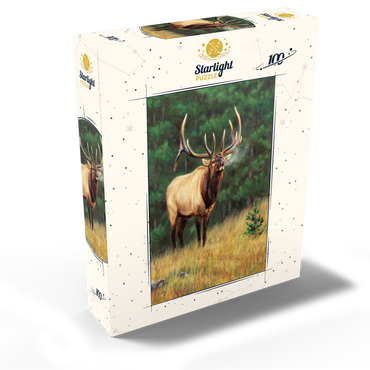 Majestic Bull Elk in Forest Clearing 100 Jigsaw Puzzle box view2