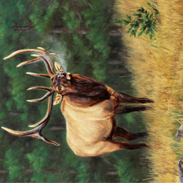 Majestic Bull Elk in Forest Clearing 100 Jigsaw Puzzle 3D Modell