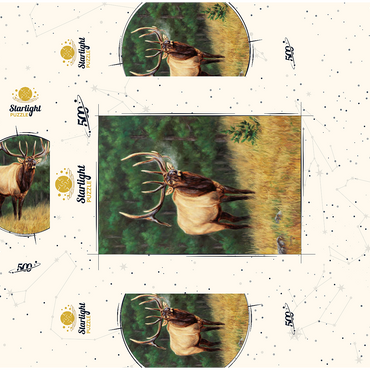 Majestic Bull Elk in Forest Clearing 500 Jigsaw Puzzle box 3D Modell