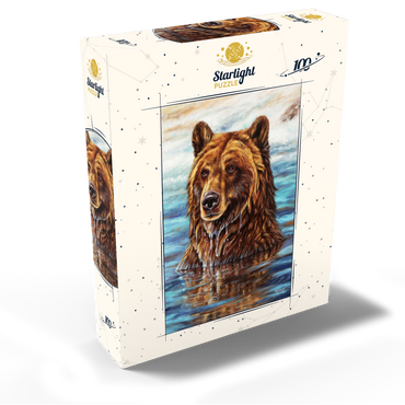 Grizzly Bear Emerging from Water 100 Jigsaw Puzzle box view2