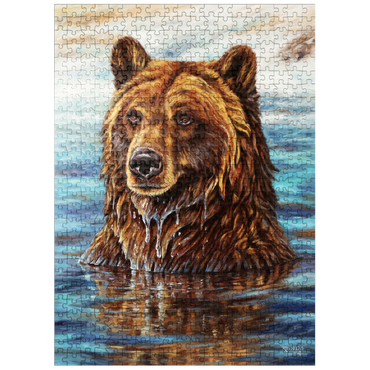 puzzleplate Grizzly Bear Emerging from Water 500 Jigsaw Puzzle