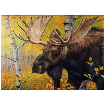puzzleplate Majestic Bull Moose in Autumn Forest 1000 Jigsaw Puzzle