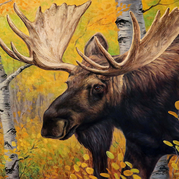 Majestic Bull Moose in Autumn Forest 1000 Jigsaw Puzzle 3D Modell