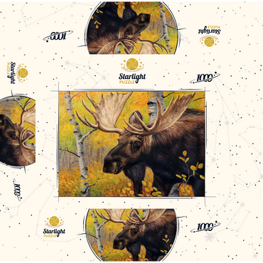 Majestic Bull Moose in Autumn Forest 1000 Jigsaw Puzzle box 3D Modell