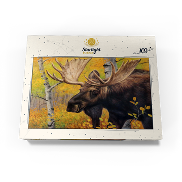 Majestic Bull Moose in Autumn Forest 100 Jigsaw Puzzle box view3