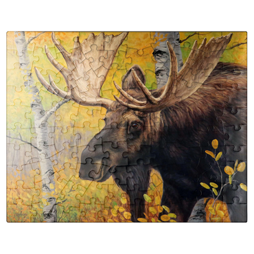 puzzleplate Majestic Bull Moose in Autumn Forest 100 Jigsaw Puzzle