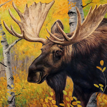 Majestic Bull Moose in Autumn Forest 100 Jigsaw Puzzle 3D Modell
