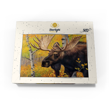Majestic Bull Moose in Autumn Forest 500 Jigsaw Puzzle box view3