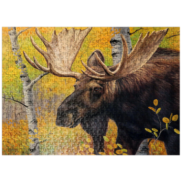 puzzleplate Majestic Bull Moose in Autumn Forest 500 Jigsaw Puzzle