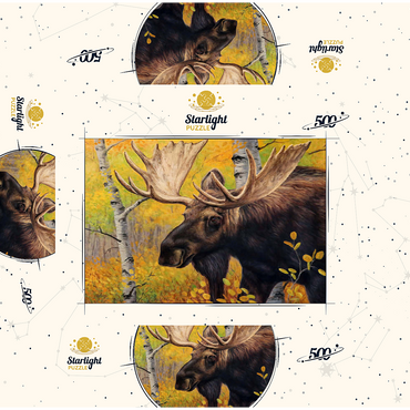 Majestic Bull Moose in Autumn Forest 500 Jigsaw Puzzle box 3D Modell