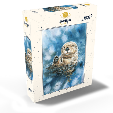 Charming Sea Otter in Watercolor Art 1000 Jigsaw Puzzle box view2
