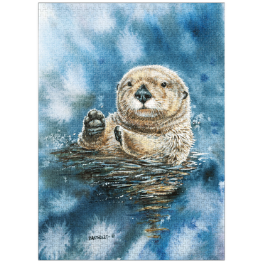 puzzleplate Charming Sea Otter in Watercolor Art 1000 Jigsaw Puzzle