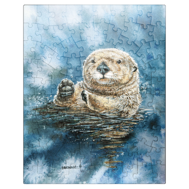 puzzleplate Charming Sea Otter in Watercolor Art 100 Jigsaw Puzzle