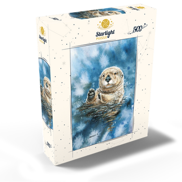 Charming Sea Otter in Watercolor Art 500 Jigsaw Puzzle box view2
