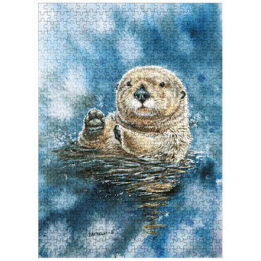 puzzleplate Charming Sea Otter in Watercolor Art 500 Jigsaw Puzzle