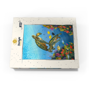 Vibrant Sea Turtles in Coral Reef Watercolor 1000 Jigsaw Puzzle box view3