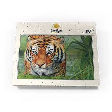 Tiger Stalking Through Lush Wetlands 100 Jigsaw Puzzle box view3