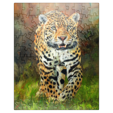 puzzleplate Leopard Stepping Through Lush Grass 100 Jigsaw Puzzle