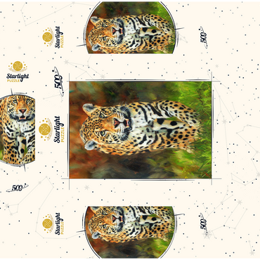 Leopard Stepping Through Lush Grass 500 Jigsaw Puzzle box 3D Modell