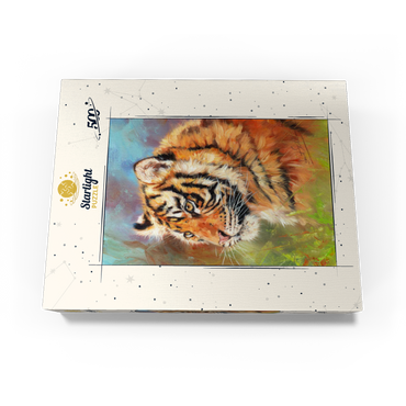 Portrait of a Tiger in Vibrant Colors 500 Jigsaw Puzzle box view3