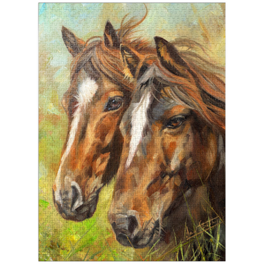 puzzleplate Close-Up of Two Horses in Pasture 1000 Jigsaw Puzzle