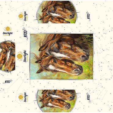 Close-Up of Two Horses in Pasture 1000 Jigsaw Puzzle box 3D Modell