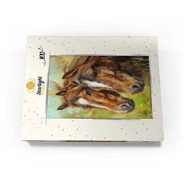 Close-Up of Two Horses in Pasture 100 Jigsaw Puzzle box view3