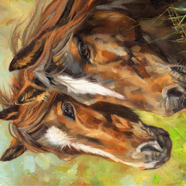 Close-Up of Two Horses in Pasture 100 Jigsaw Puzzle 3D Modell