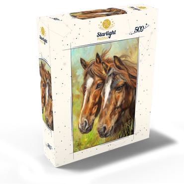 Close-Up of Two Horses in Pasture 500 Jigsaw Puzzle box view2