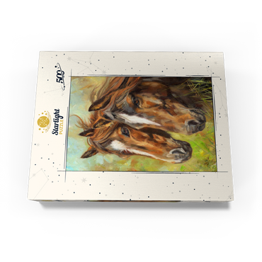 Close-Up of Two Horses in Pasture 500 Jigsaw Puzzle box view3