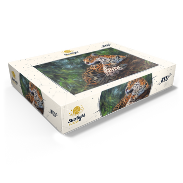 Leopard Resting on Forest Log 1000 Jigsaw Puzzle box view1