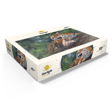 Leopard Resting on Forest Log 100 Jigsaw Puzzle box view1