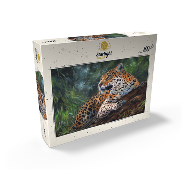 Leopard Resting on Forest Log 100 Jigsaw Puzzle box view2