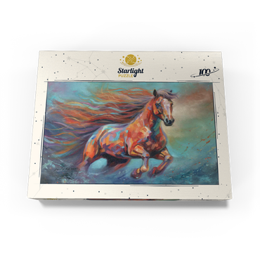 Vibrant Running Horse in Abstract Art 100 Jigsaw Puzzle box view3