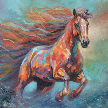Vibrant Running Horse in Abstract Art 100 Jigsaw Puzzle 3D Modell
