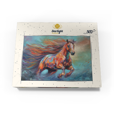 Vibrant Running Horse in Abstract Art 500 Jigsaw Puzzle box view3