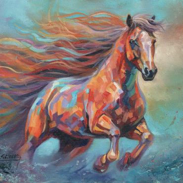 Vibrant Running Horse in Abstract Art 500 Jigsaw Puzzle 3D Modell
