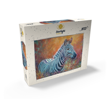 Vibrant Zebra Portrait in Abstract Art 1000 Jigsaw Puzzle box view2