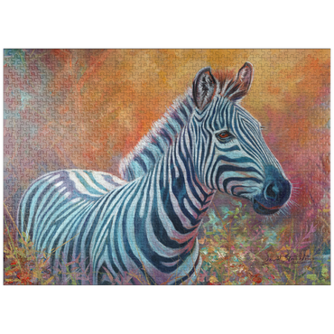 puzzleplate Vibrant Zebra Portrait in Abstract Art 1000 Jigsaw Puzzle