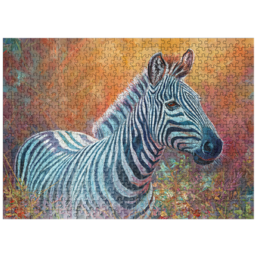 puzzleplate Vibrant Zebra Portrait in Abstract Art 500 Jigsaw Puzzle