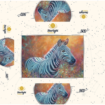 Vibrant Zebra Portrait in Abstract Art 500 Jigsaw Puzzle box 3D Modell
