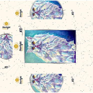 Colorful Persian Cat with Golden Eyes 100 Jigsaw Puzzle box 3D Modell