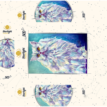 Colorful Persian Cat with Golden Eyes 500 Jigsaw Puzzle box 3D Modell