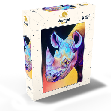 Vibrant Rhino Portrait in Abstract Art 1000 Jigsaw Puzzle box view2