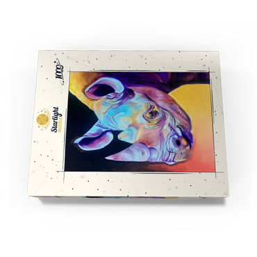 Vibrant Rhino Portrait in Abstract Art 1000 Jigsaw Puzzle box view3