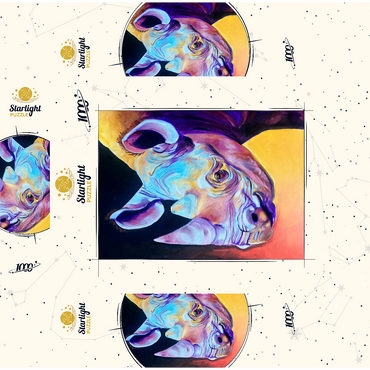 Vibrant Rhino Portrait in Abstract Art 1000 Jigsaw Puzzle box 3D Modell