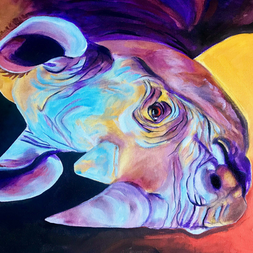 Vibrant Rhino Portrait in Abstract Art 500 Jigsaw Puzzle 3D Modell