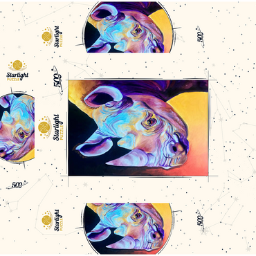 Vibrant Rhino Portrait in Abstract Art 500 Jigsaw Puzzle box 3D Modell