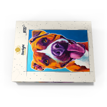 Colorful Portrait of Smiling Pit Bull 1000 Jigsaw Puzzle box view3